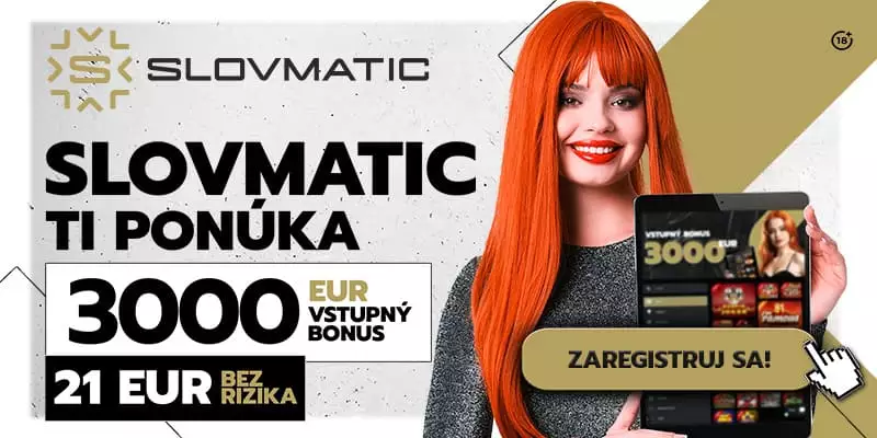 Slovmatic vstupný bonus 3000€