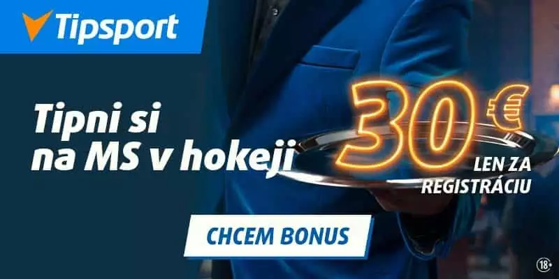 V Tipsporte beriete počas MS v hokeji 30 eur zadarmo.