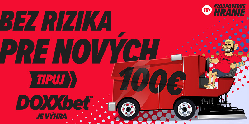 DOXXbet stávka 100 eur bez rizika počas MS v hokeji.