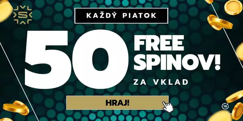 Vkladový bonus 50 spinov v Slovmaticu.