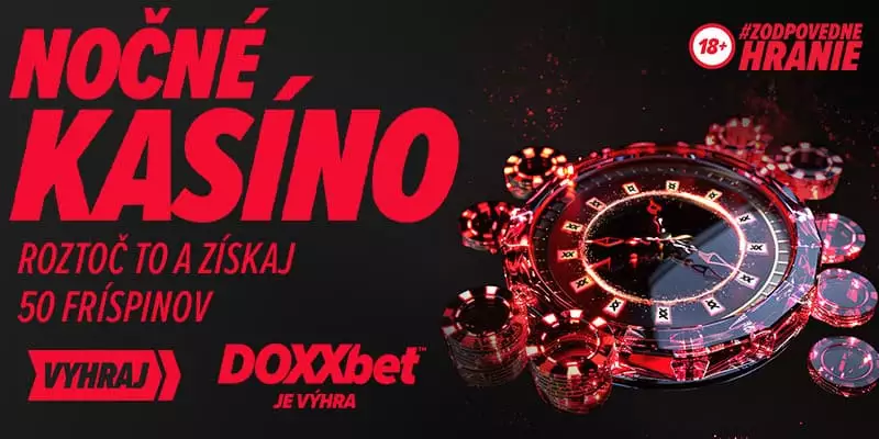 DOXXbet nočné casino a 50 voľných točení