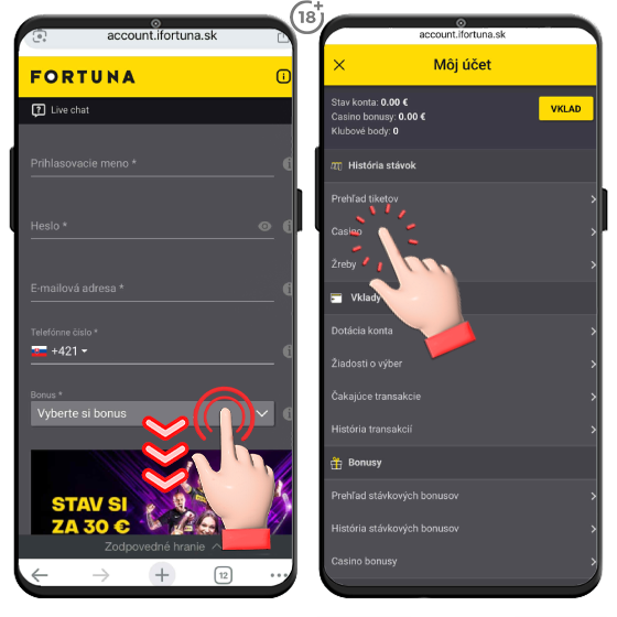 iFortuna casino online registrácia cez mobil