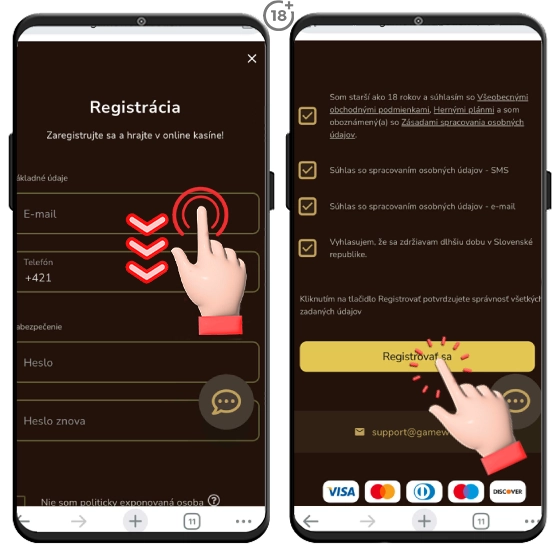 Gameworldbet casino online registrácia.
