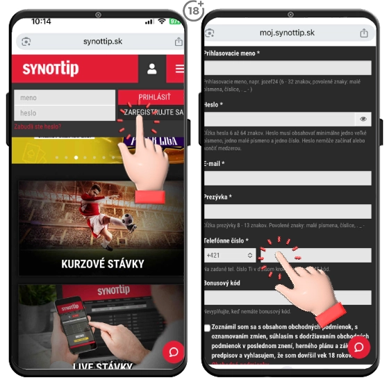 Synottip online registrácia do kasína.