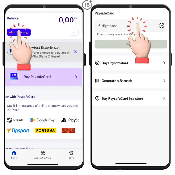 Vizuálny postup, ako si môžete jednoducho dobiť Paysafecard online.