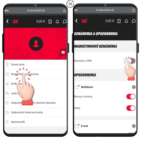 Jednoduchý vizuálny návod, ako splníte podmienky na obdržanie narodeninového bonusu v DOXXbet online casine.