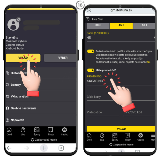 Takto si uplatníte Fortuna casino promo kód na 200 točení.