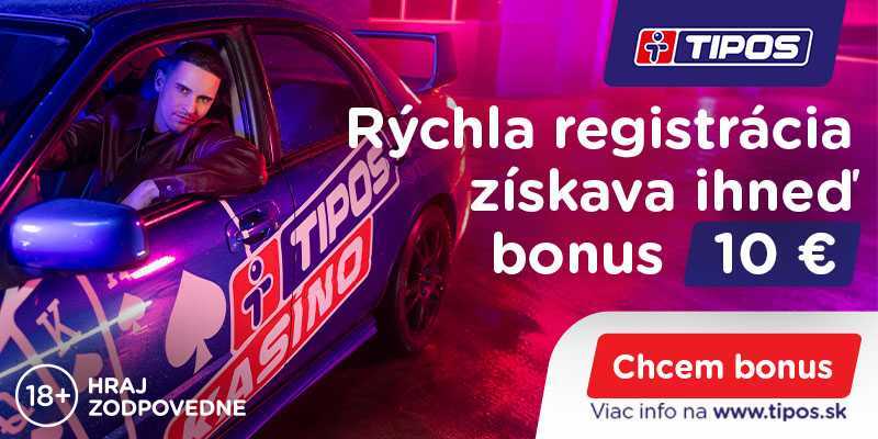 Získajte Tipos bonus bez vkladu 10 eur za registráciu.