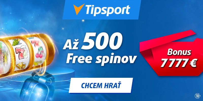Tipsport bonus 500 free spinov a odmena až do 7777 EUR!