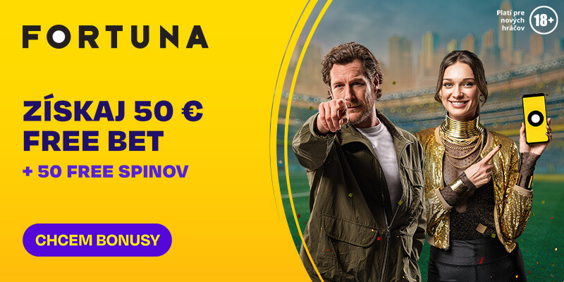 Berte počas MS vo futbale Fortuna 50 eur+50 free spinov.