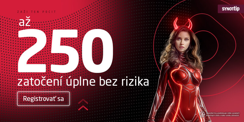 Synottip vstupný bonus 250 free spinov bez rizika.