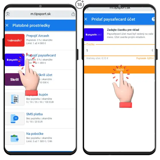 Tipsport Paysafecard vklad