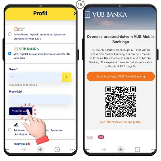 Vložte si peniaze cez internetbanking v kasíne Sazka hry