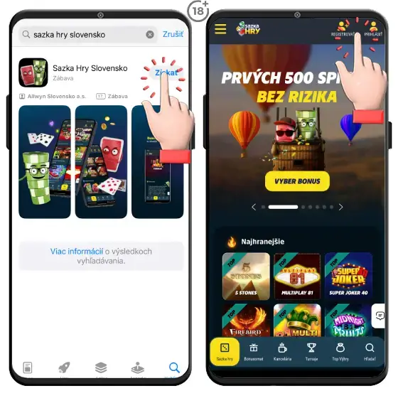Sazka Hry casino - mobilná aplikácia