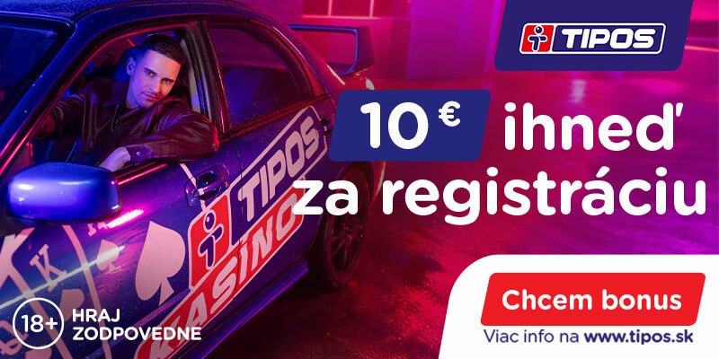 Získajte počas MS vo futbale Tipos 10 eur za registráciu zadarmo.