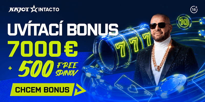 Kajot Intacto vstupný bonus 500 free spinov + odmena až do výšky 7000 eur!