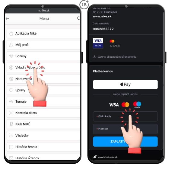 Jednoduché a bezplatné vklady do Niké kasína sú možné prostredníctvom platobnej karty Revolut.
