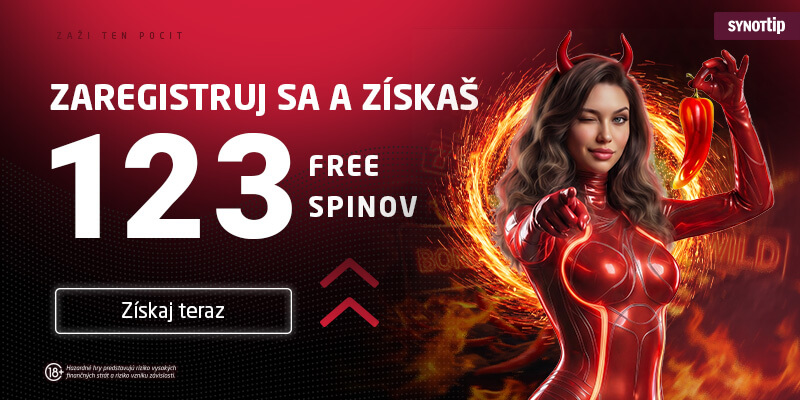 Synottip vstupný bonus 123 free spinov zadarmo